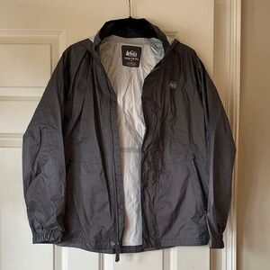 REI Gray Kids' Hooded Rain Jacket